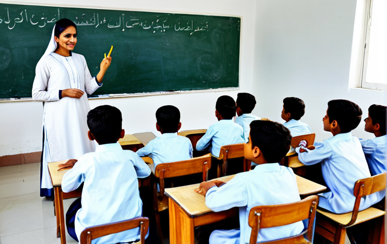 **

"A bright and cheerful classroom in a Pakistani school, students fully clothed in shalwar kameez uniforms are attentively watching a VR lesson on the Indus Valley Civilization, teacher in professional attire assisting, safe for work, appropriate content, family-friendly, perfect anatomy, natural pose, high quality, well-lit."

**